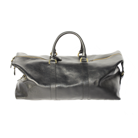 Italian Black Leather Travel Bag